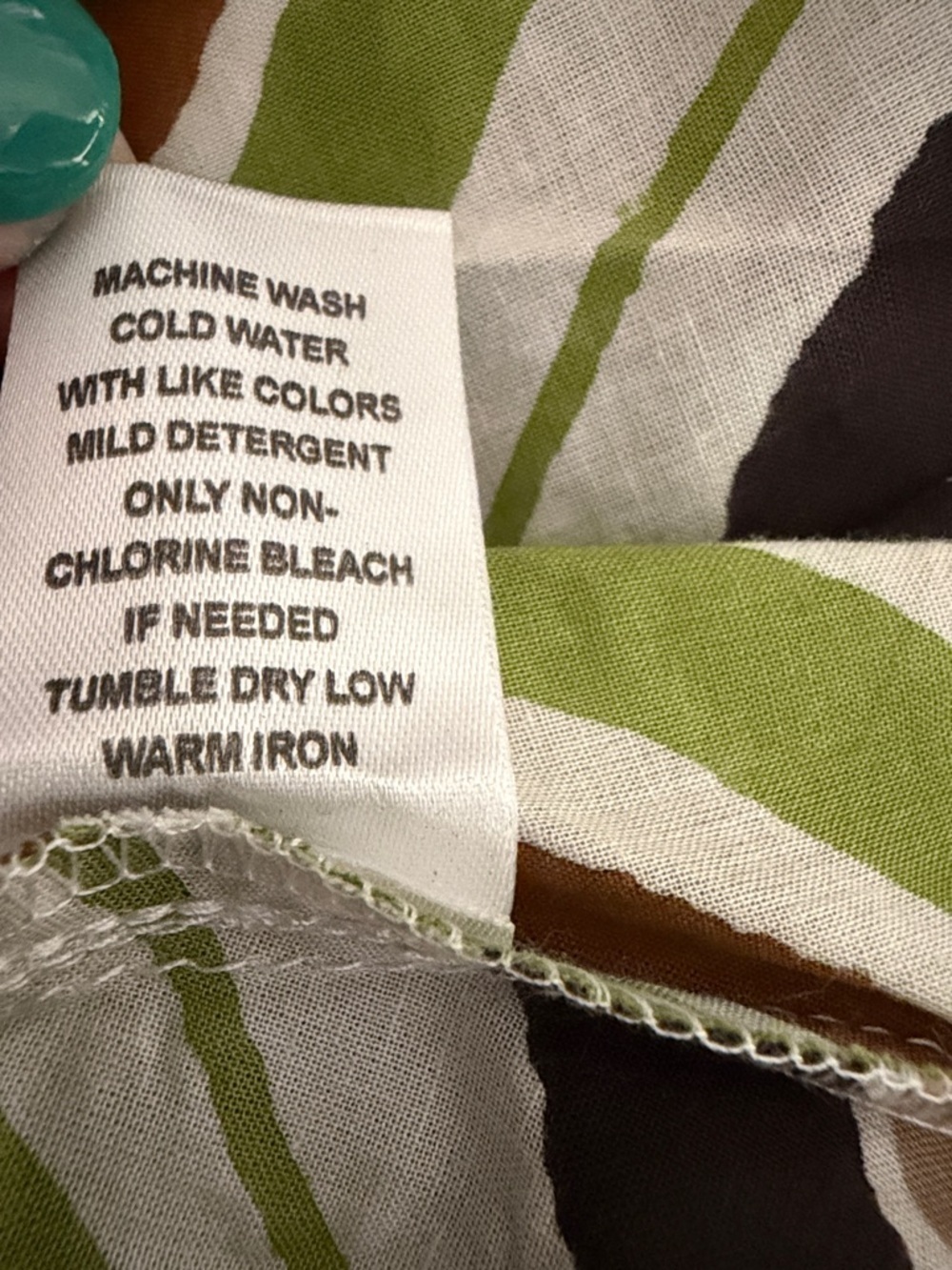 Kaktus Retro button down Cotton Geometric Midi Dress size XL in Green - Picture 10 of 11